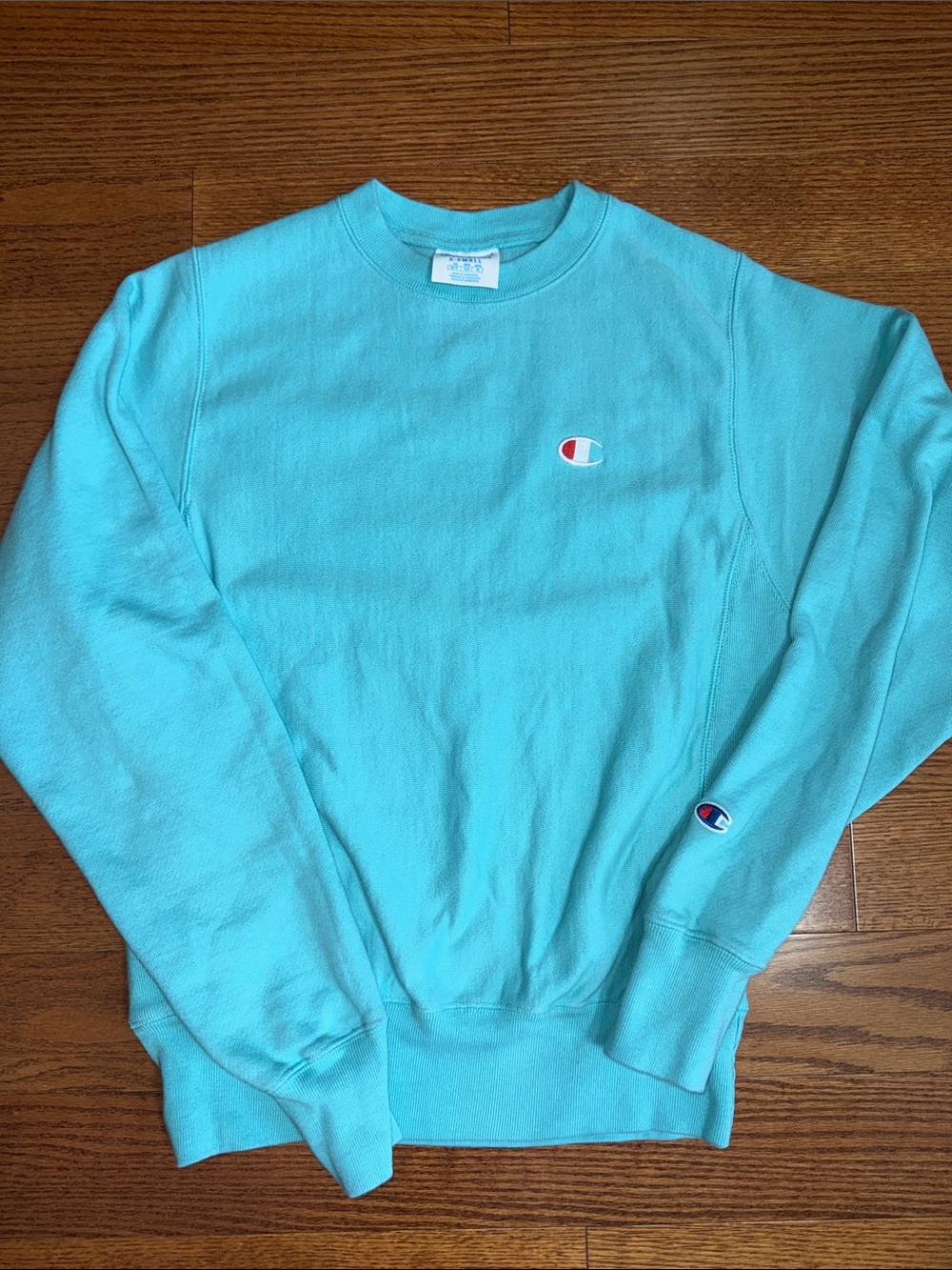 Women’s XS Champion Crewneck Sweatshirt in Aqua Blue / Teal